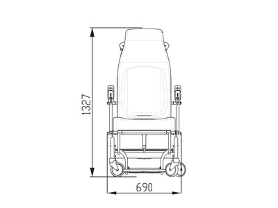 Front view - backrest not reclined