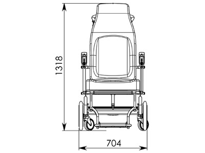 Front view - backrest not reclined
