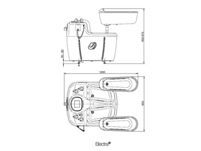 Dimensions CH4000 - ELECTRA 4-CELL BATH